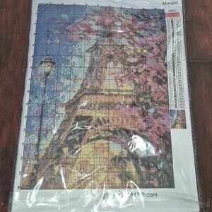 Stamped Cross Stitch Kit by Mrnsint #S007 of Eiffel Tower in Paris France NEW!!